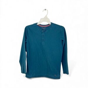 Tommy Bahama Teal/Aqua Long Sleeve Henley Shirt Soft Casual Boys XL 14